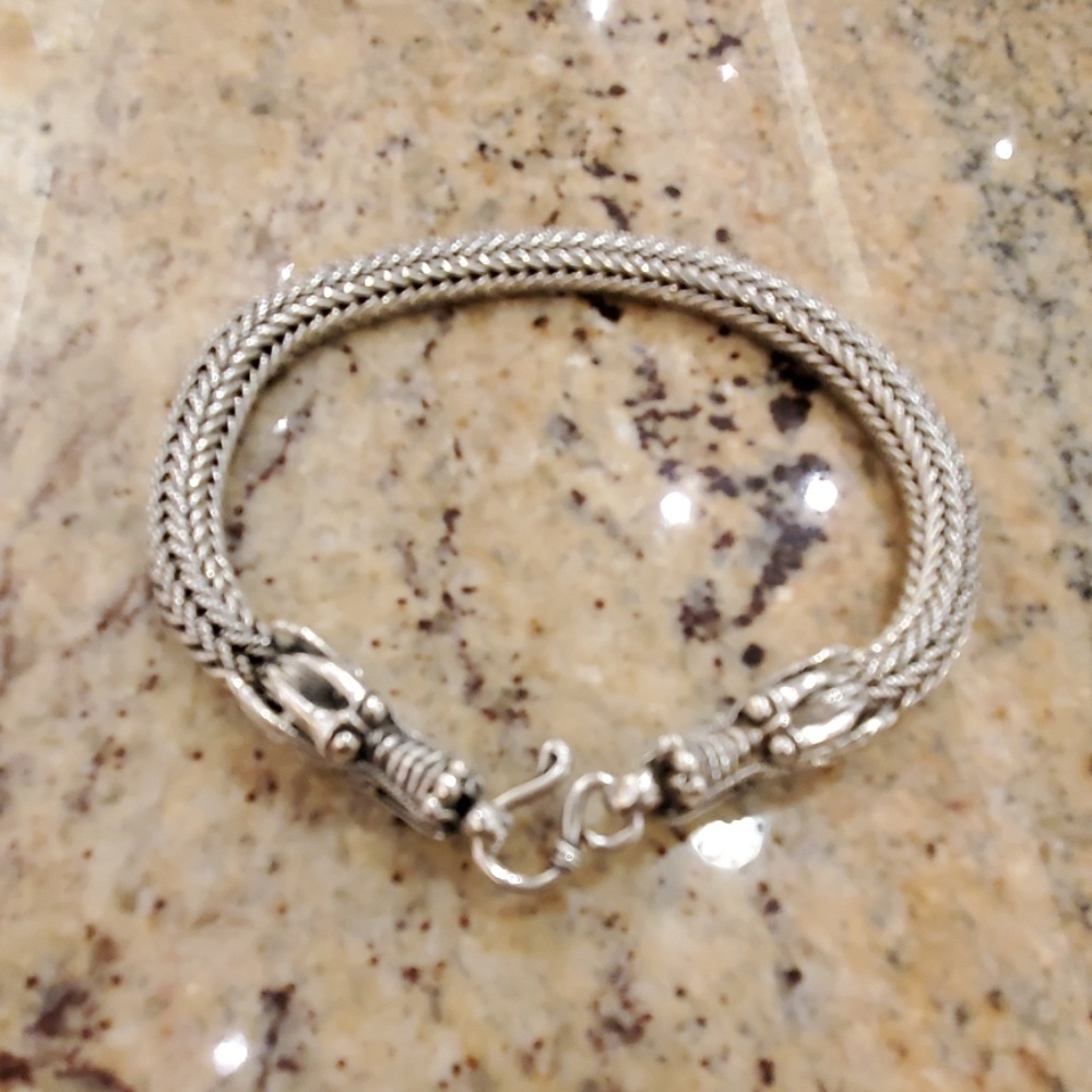 Mens 925 Silver Dragon bracelet
